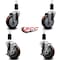 Service Caster 4'' Maroon Poly Wheel Swivel 1-3/8'' Expanding Stem Caster Set 2 Brakes, 4PK SCC-EX20S414-PPUB-MRN-2-TLB-2-138 - alternate 3